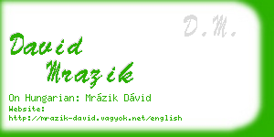 david mrazik business card